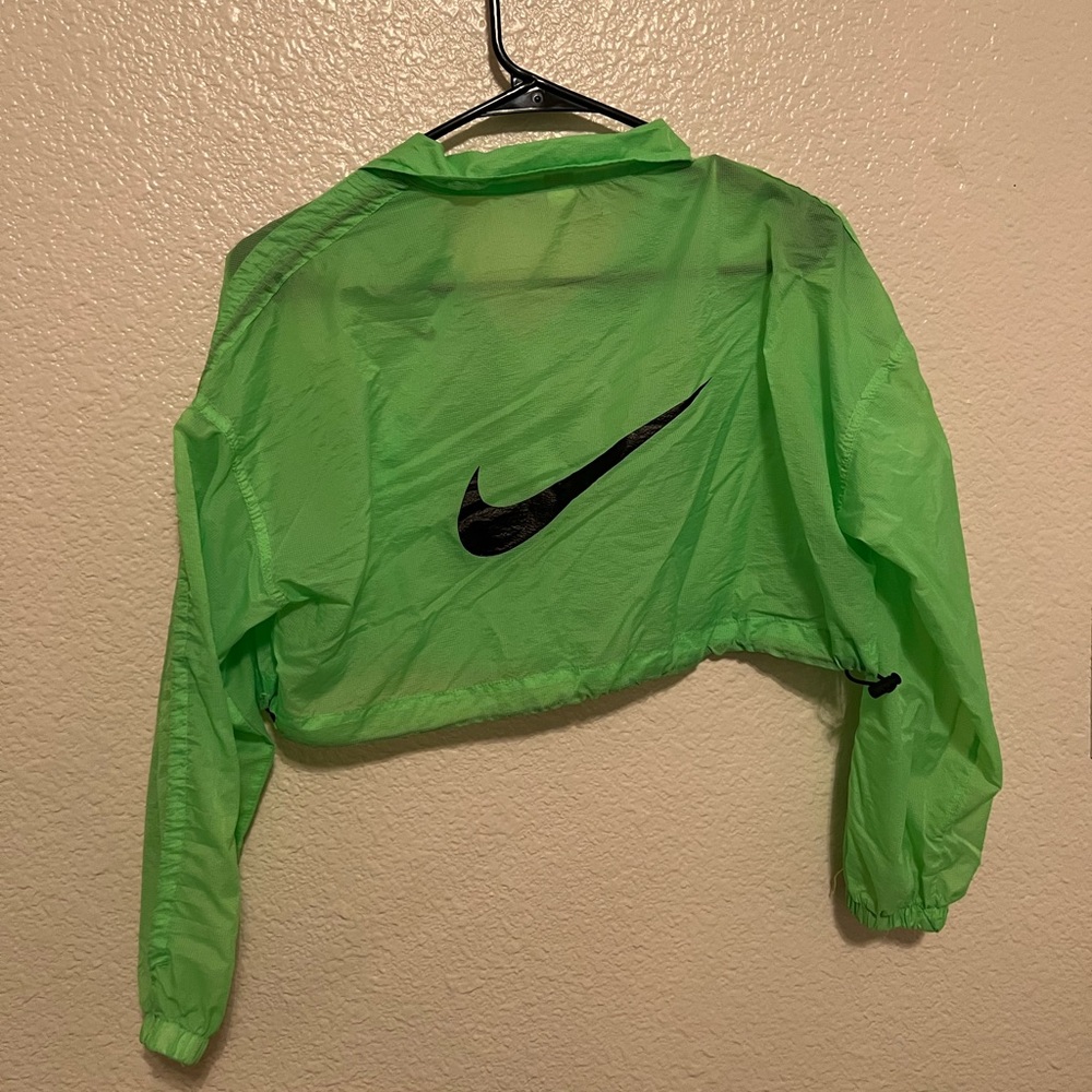 Lime green Nike crop wind breaker